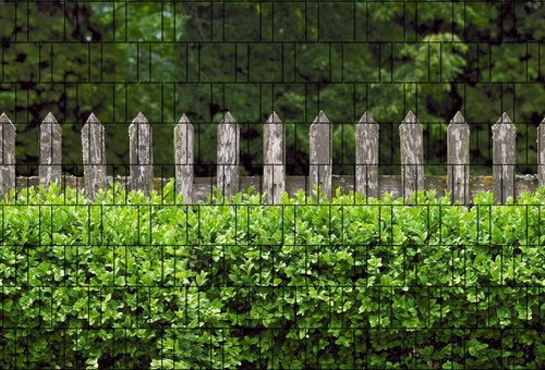 Holzzaun buxus bedruckter - holzzaun,